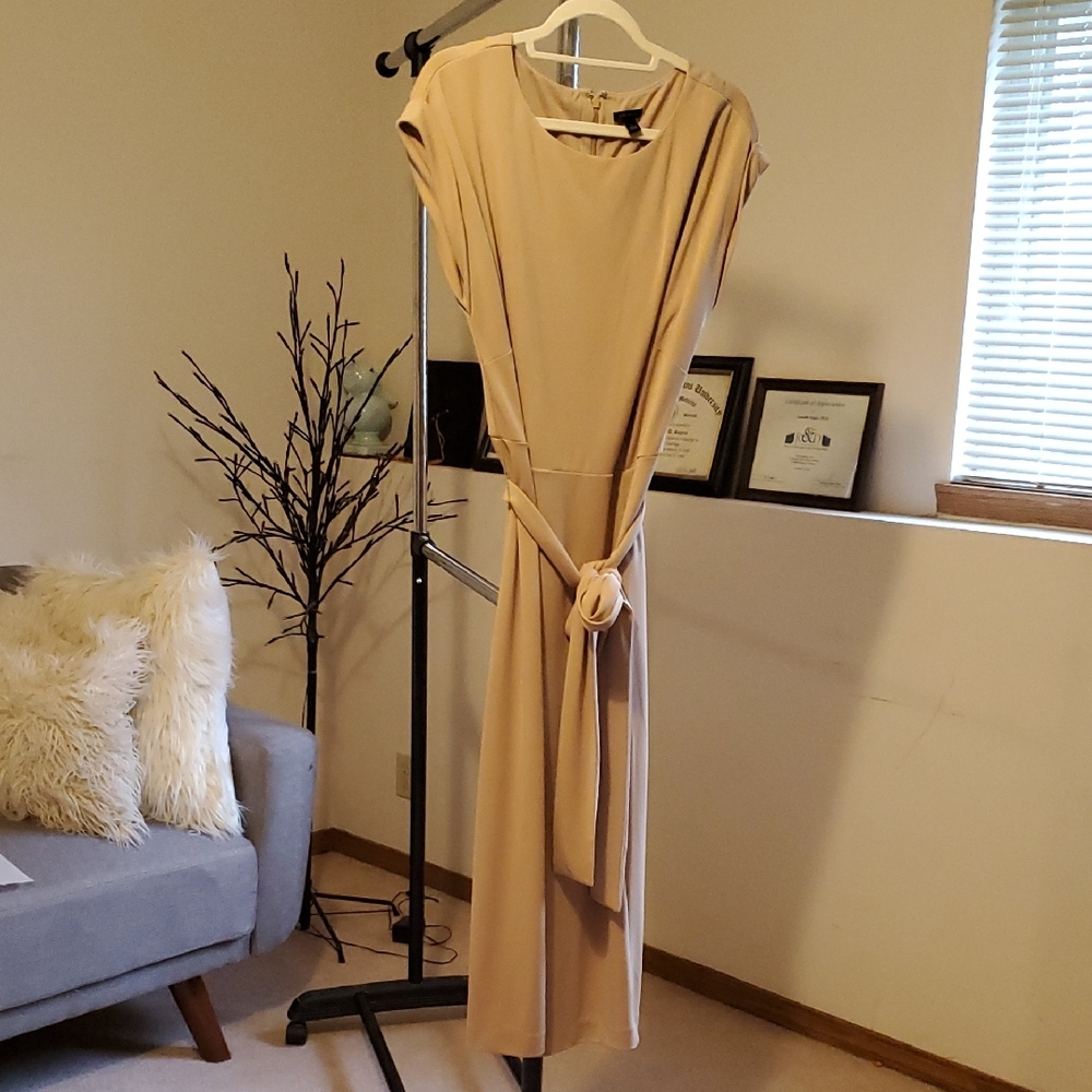 Ann Taylor Tan Midi Dress